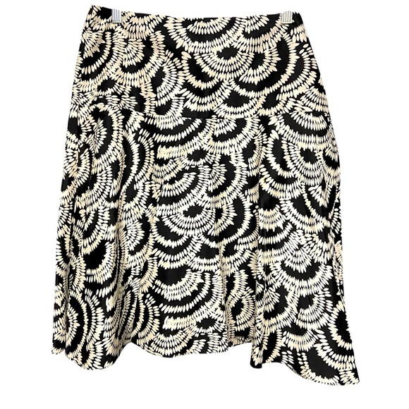 The Limited A Line Skirt Size 10 100% Silk Black & White Pattern Side Zip MIDI - Picture 1 of 9